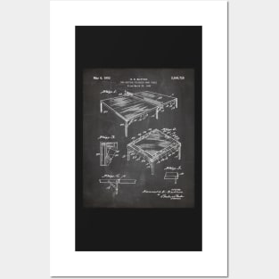 Table Tennis Patent - Tennis Art - Black Chalkboard Posters and Art